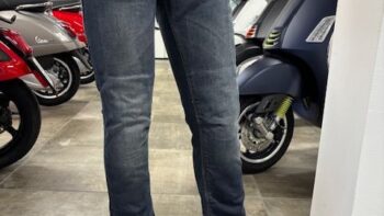 PMJ Café Racer Herren-Hose Blau, inkl. Gürtel - EU-Größe: 44 (= S)