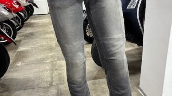 PMJ Café Racer Herren-Hose Grau, inkl. Gürtel & Protektoren - EU-Größe: 44 (= S)