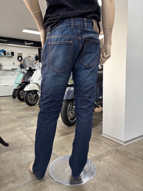 PMJ Deux Herren-Hose dunkelblau, inkl. Ledergürtel & Protektoren - EU-Größe: 48 (Länge: 32 Inch)